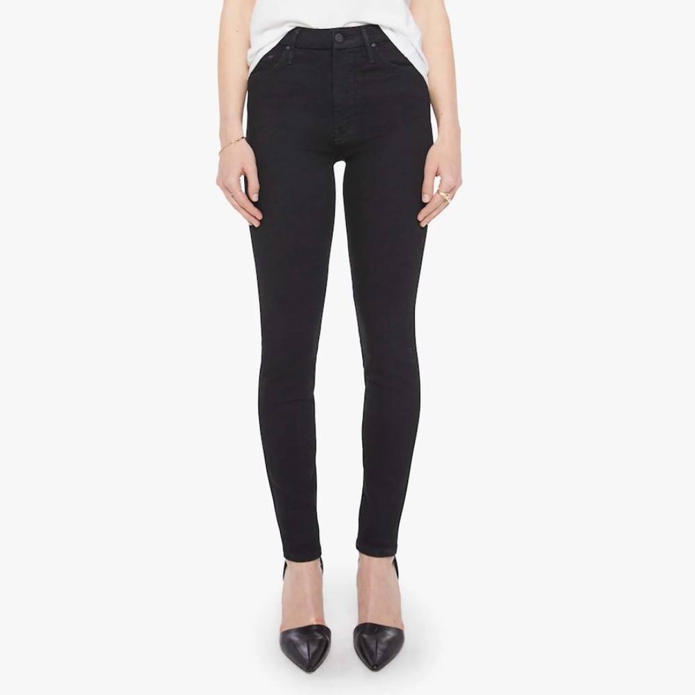 Mother High Waisted Looker Skinny Jeans - Nighty Night (Black)
